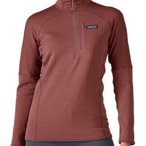 Patagonia R1 1/4 Zip Pullover Women’s L Dulce Muave Grid Fleece Performance Top